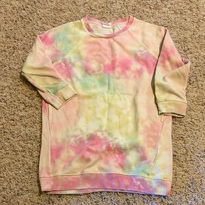 GAP Kids Pastel Tie-Dye Sweatshirt in Pink and Light Blue